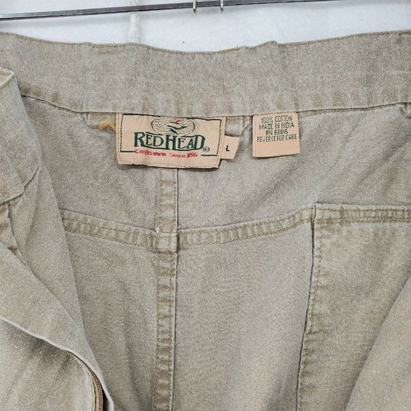 REDHEAD Pants Men's Convertible Cargo Cotton Blend Elastic Waist Brown Large - Picture 8 of 12
